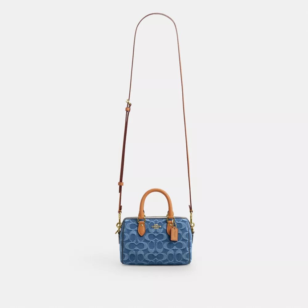 Mini sac bandoulière Rowan en denim emblématique