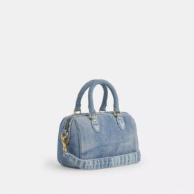 Mini sac bandoulière Rowan en denim usé avec Charms