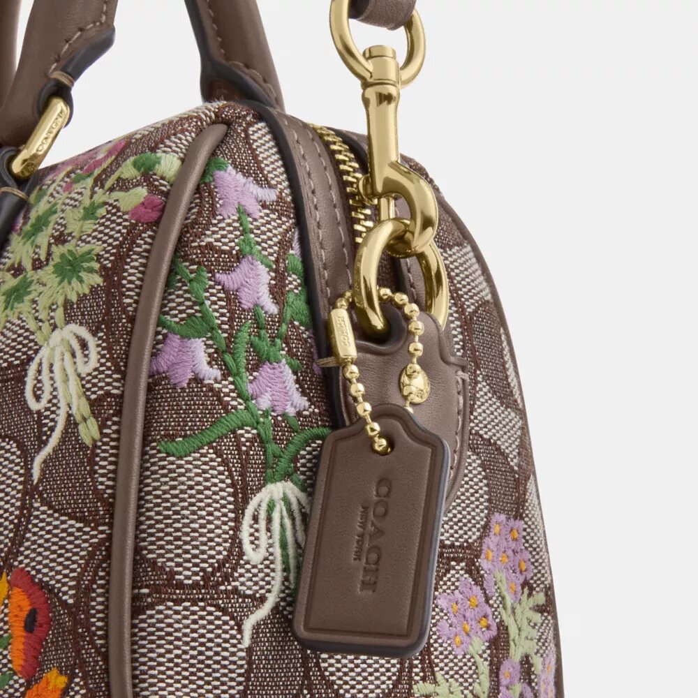 Mini sac bandoulière Rowan en jacquard emblématique avec broderie florale