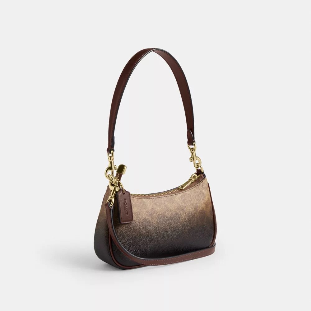 Mini sac à bandoulière Teri en Signature Canvas ombrée