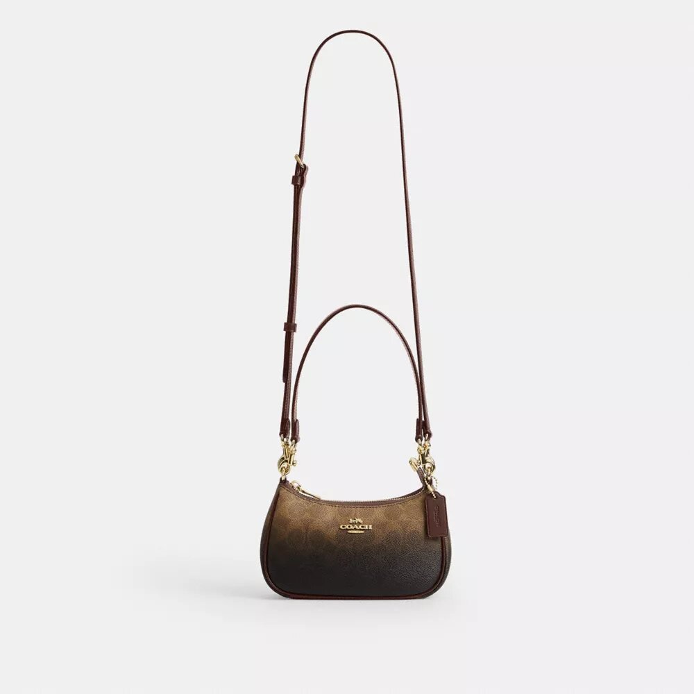Mini sac à bandoulière Teri en Signature Canvas ombrée