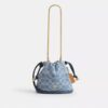 Mini-sac à cordon Faye en denim Signature