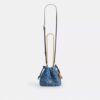 Mini-sac à cordon Faye en denim Signature
