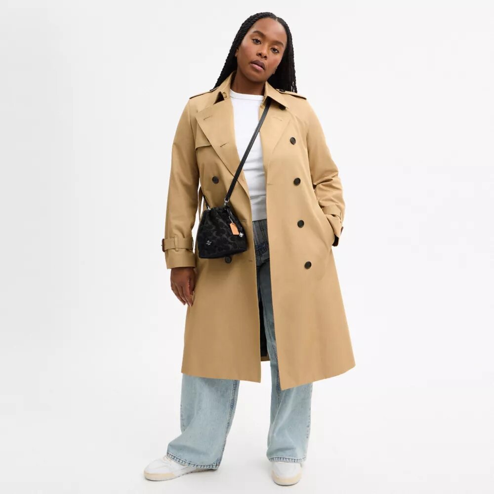 Mini-sac à cordon Faye en denim Signature