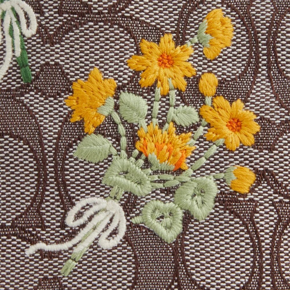 Mini-sac à cordon Faye en jacquard emblématique avec broderie florale
