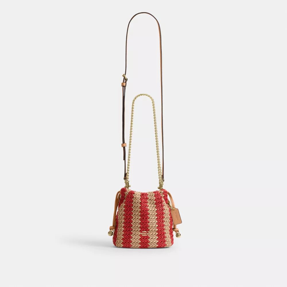 Mini-sac à cordon Faye à rayures