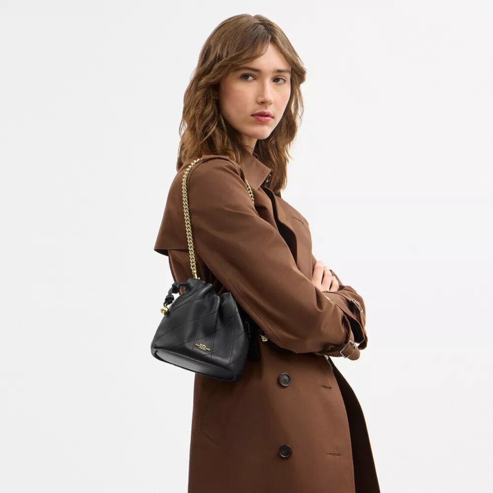Mini-sac Faye à cordon de serrage et matelassage