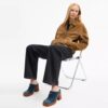 Mules à talons avec logo « C » sculpté, en denim « Loved »