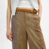 Pantalon ajusté à carreaux assortis