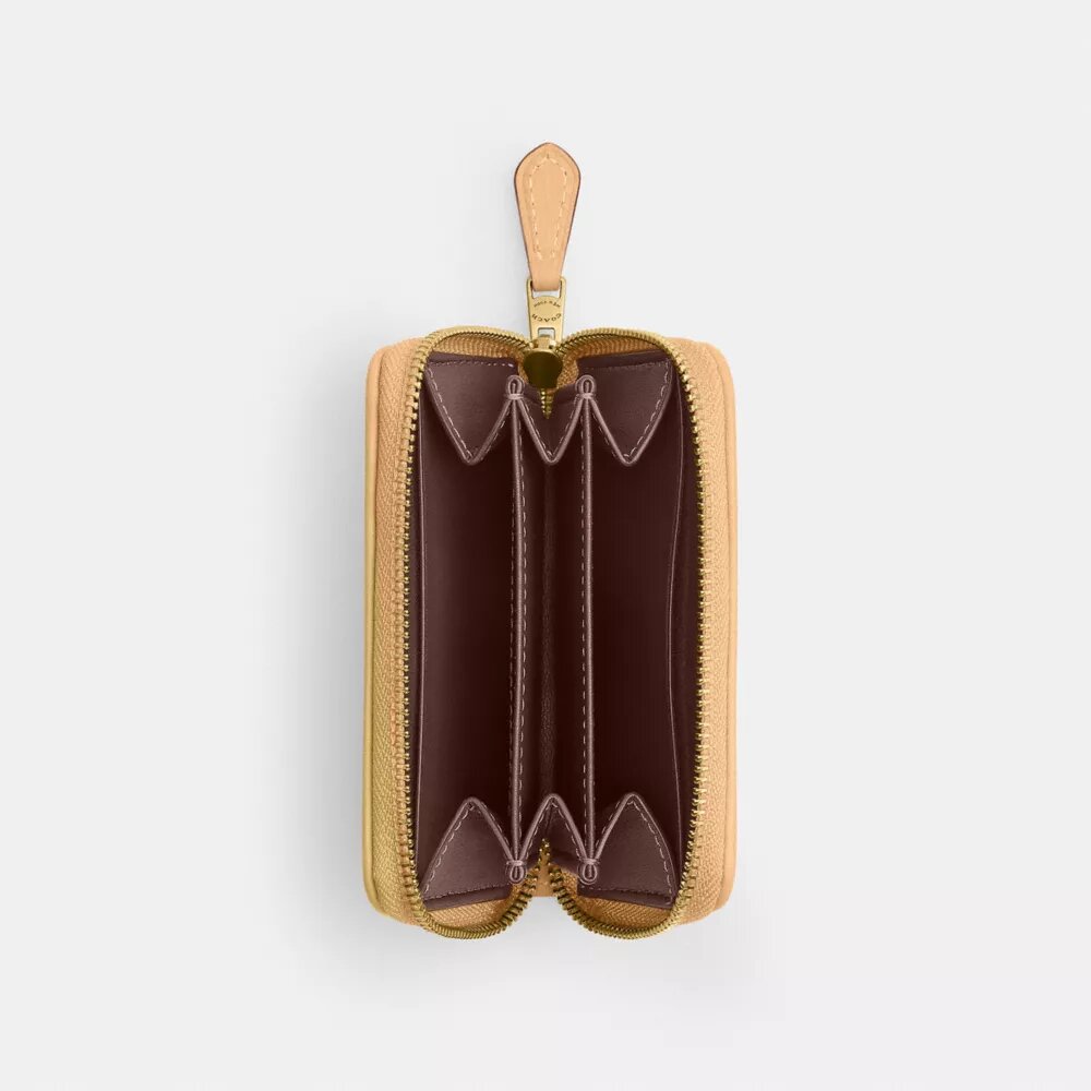 Petit porte-cartes Essential à fermeture éclair en jacquard Signature