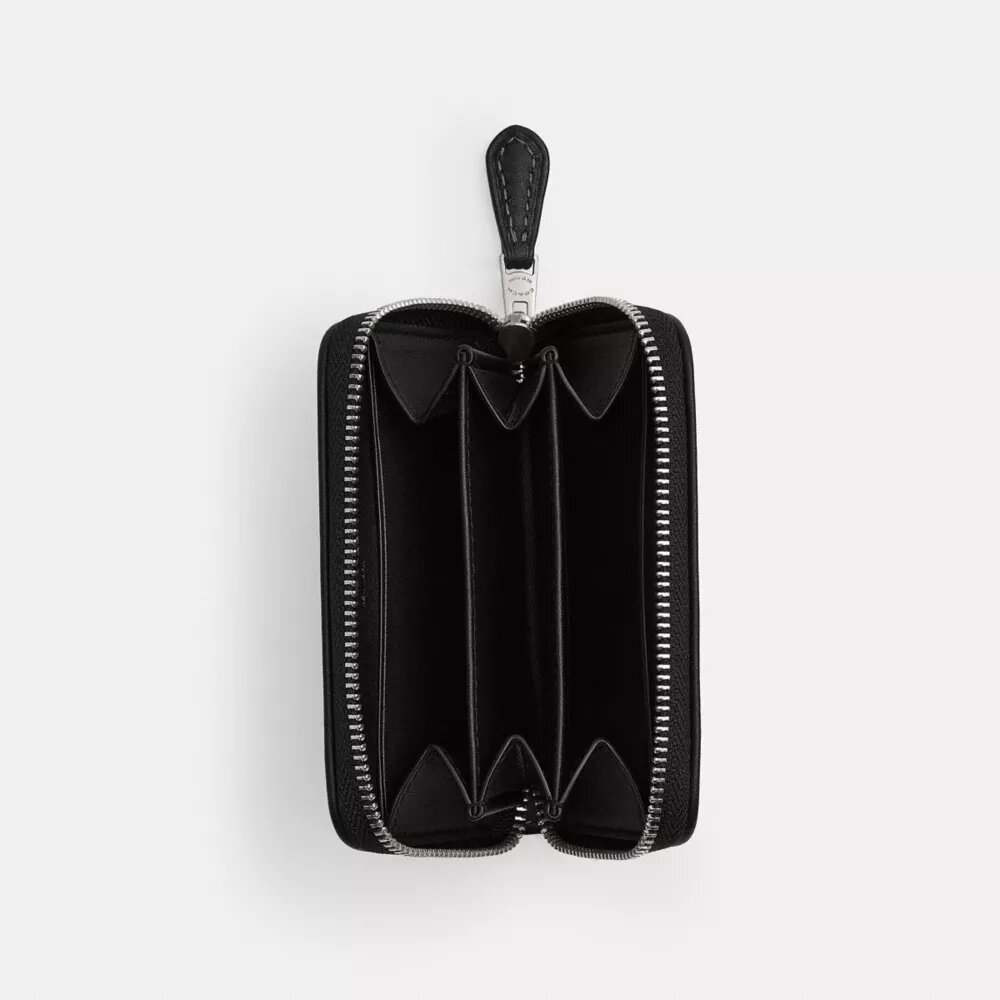 Petit porte-cartes Essential à fermeture éclair en jacquard Signature Crystal