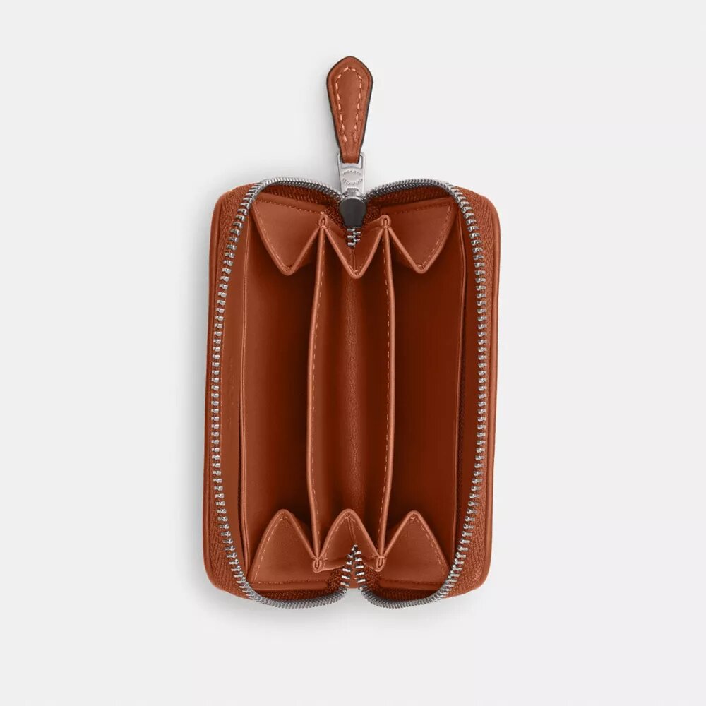 Petit porte-cartes Essential à fermeture éclair en jacquard Signature Crystal