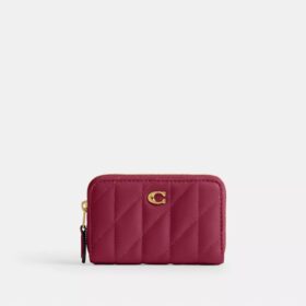 Petit porte-cartes indispensable à fermeture éclair avec matelassage en forme de coussin