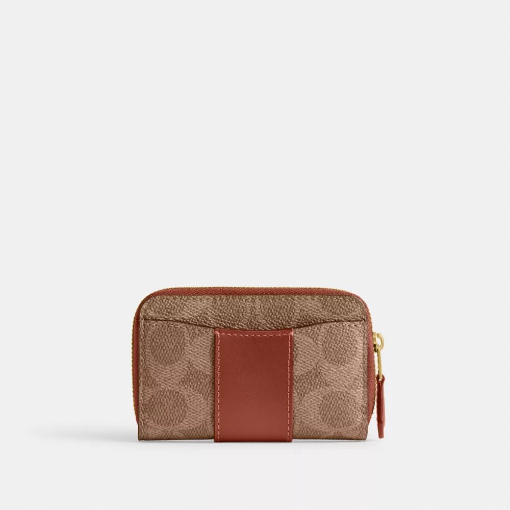 Petit porte-cartes indispensable à fermeture à glissière sur tout le pourtour en Signature Canvas