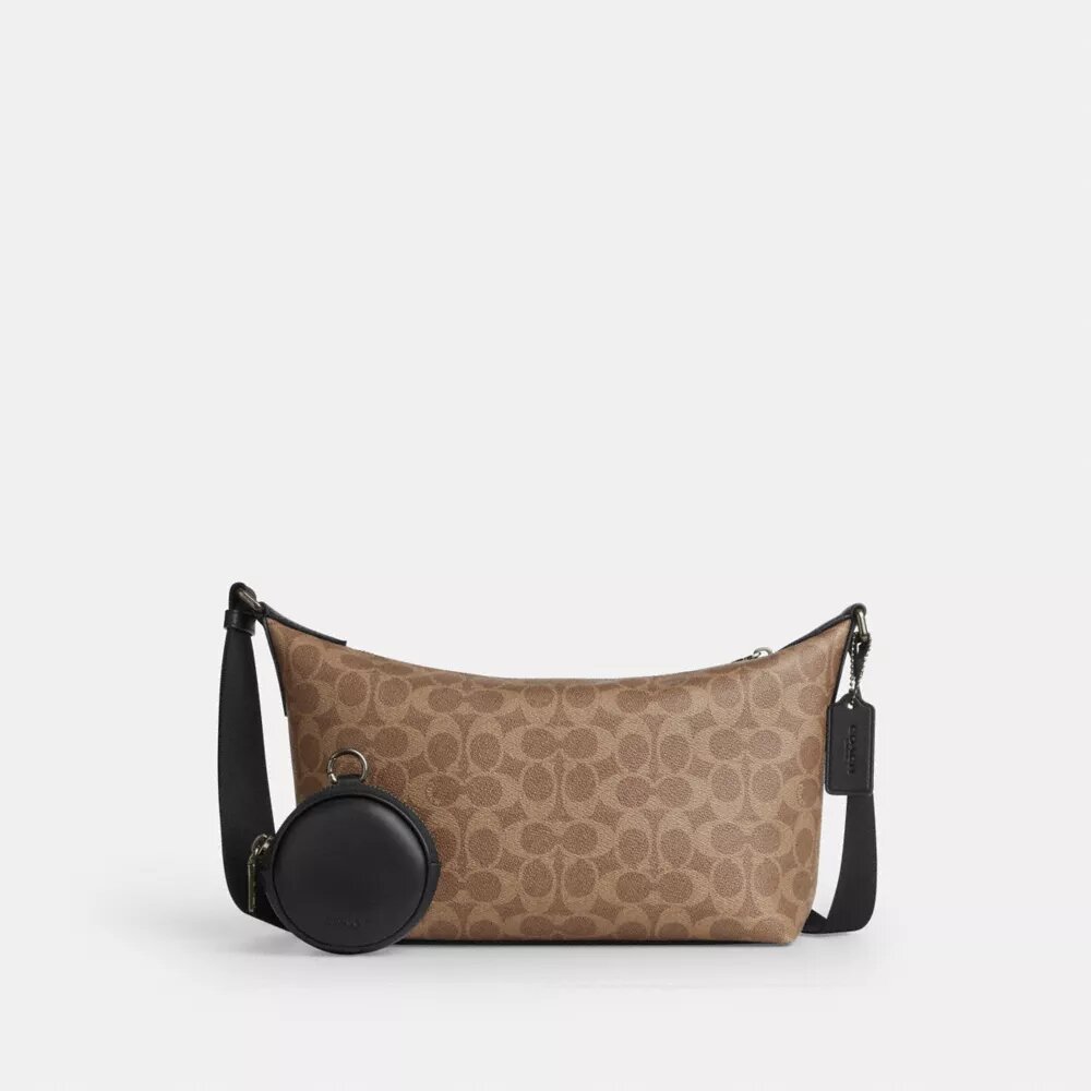 Petit sac bandoulière Finn avec pochette en Signature Canvas