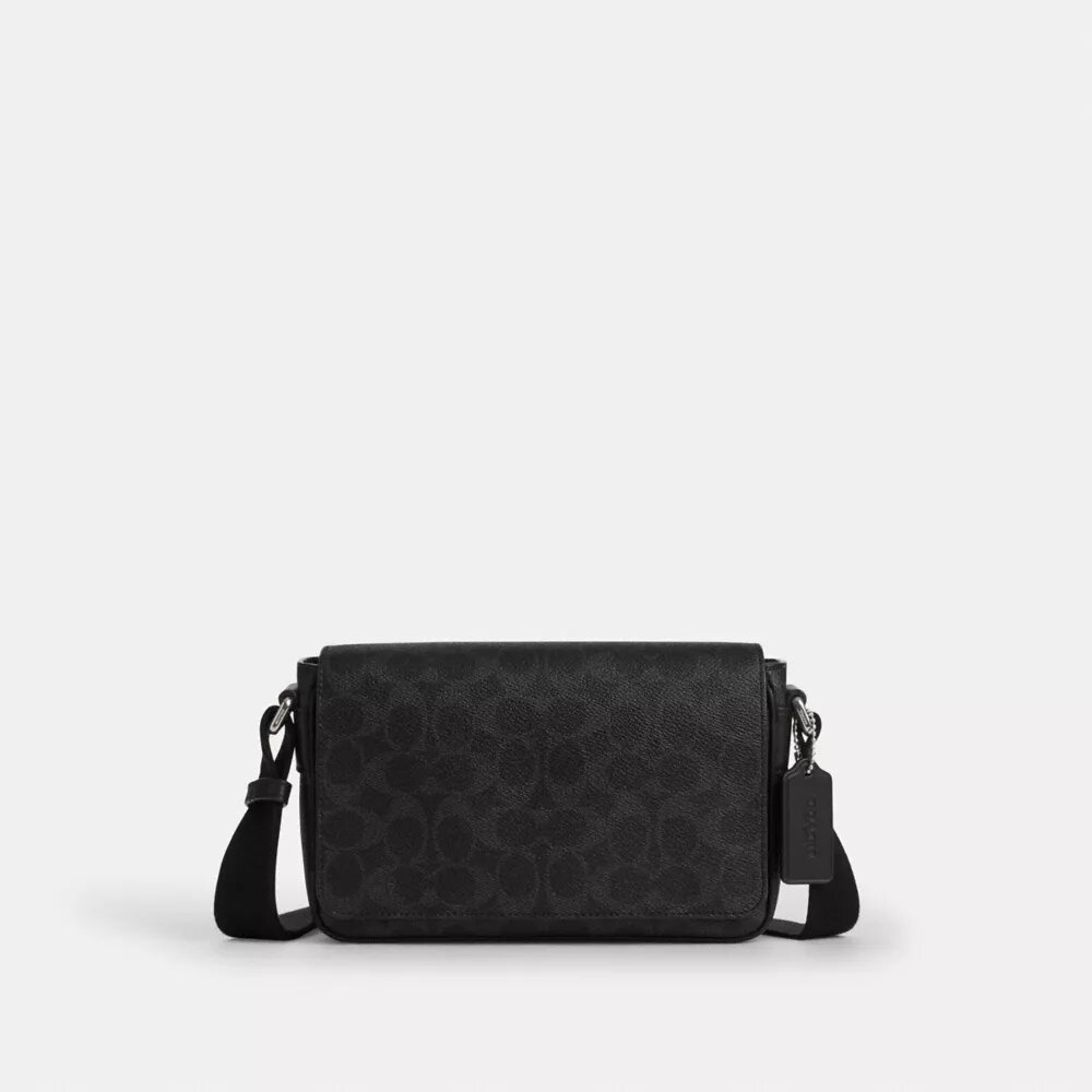 Petit sac bandoulière à rabat Jack en Signature Canvas