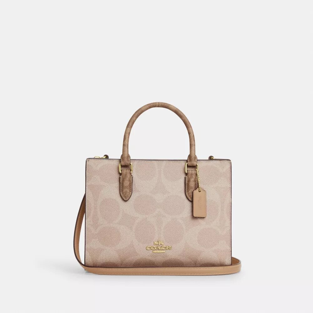 Petit sac cabas Maggie en Signature Canvas à motifs contrastés
