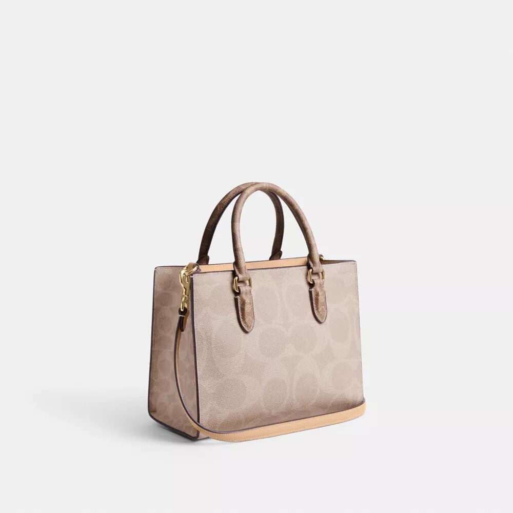 Petit sac cabas Maggie en Signature Canvas à motifs contrastés