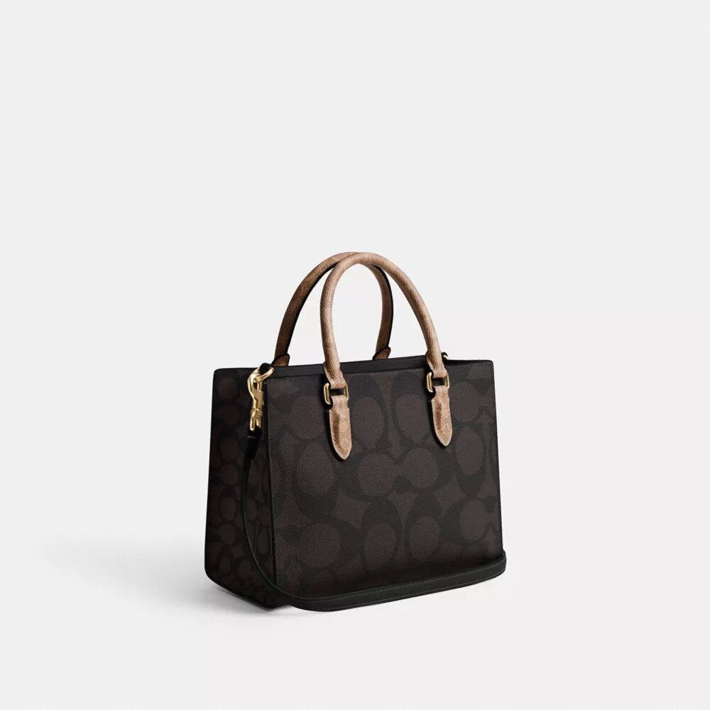 Petit sac cabas Maggie en Signature Canvas à motifs contrastés