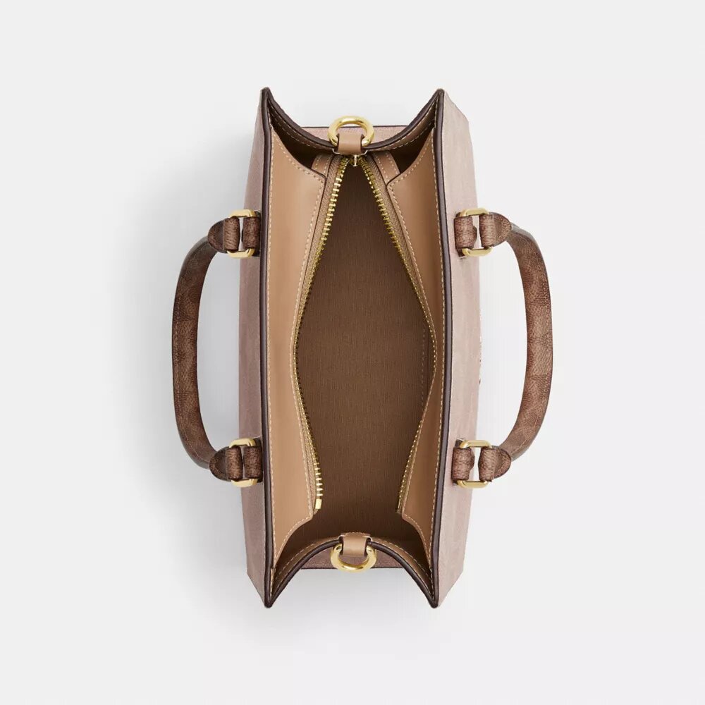 Petit sac cabas Maggie en Signature Canvas à motifs contrastés