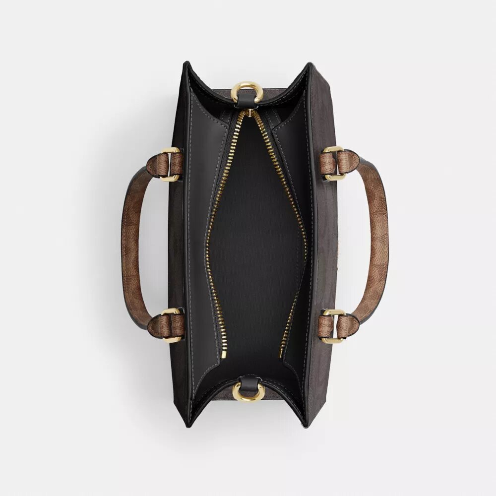 Petit sac cabas Maggie en Signature Canvas à motifs contrastés