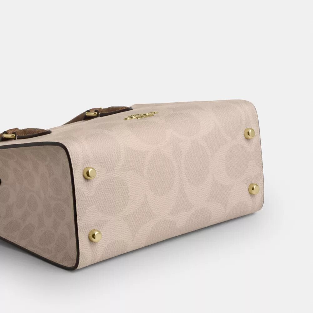 Petit sac cabas Maggie en Signature Canvas à motifs contrastés