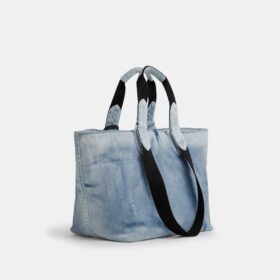 Petit sac cabas « Tour » en denim « Loved » avec Charms
