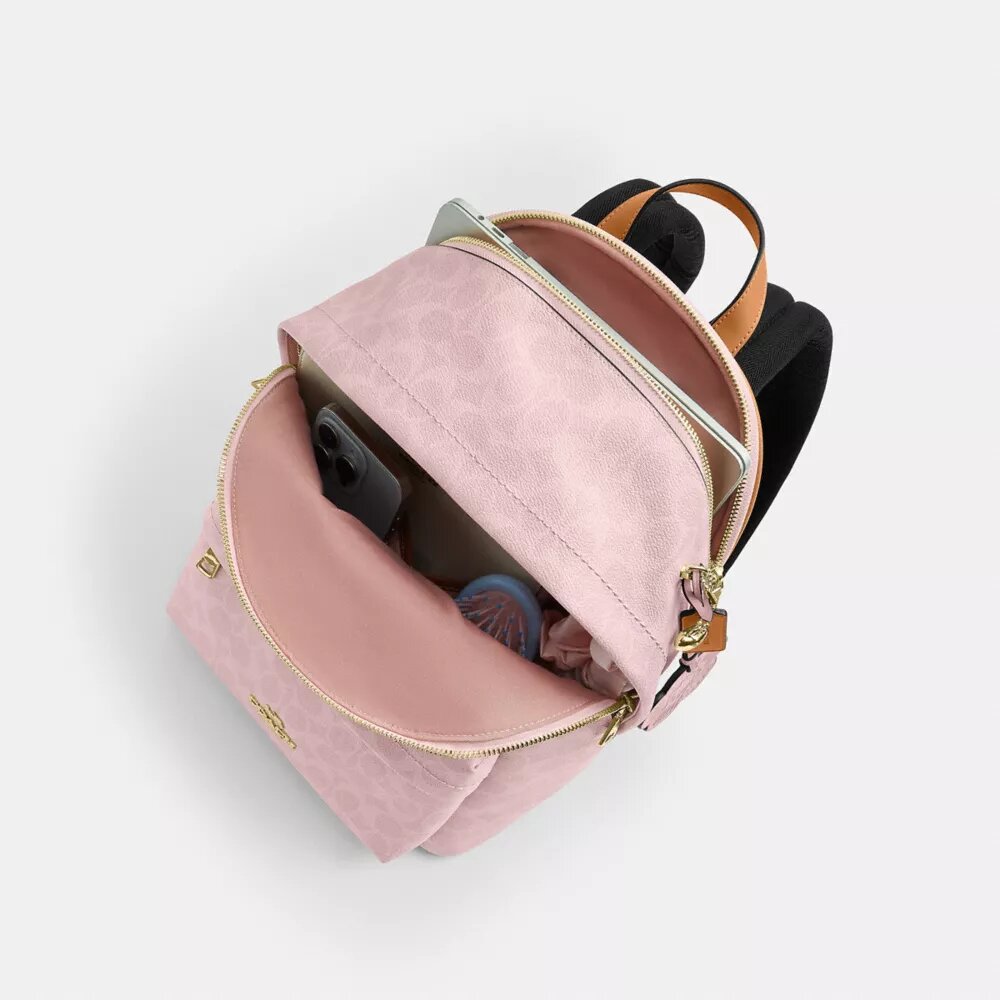 Petit sac à dos Taylor en Signature Canvas avec Charms