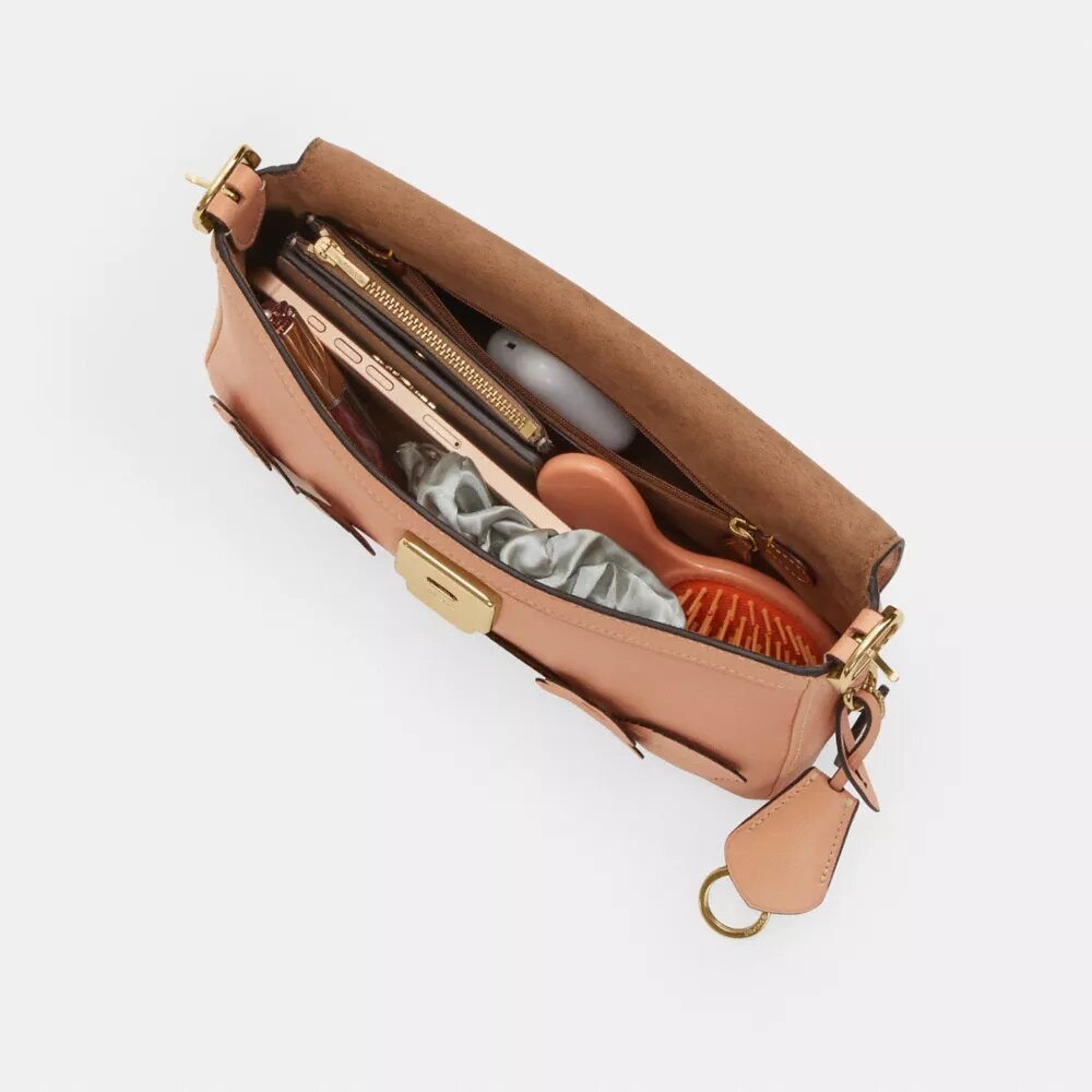 Petit sac porté épaule à rabat Etta avec application florale