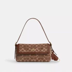 Petit sac porté épaule à rabat Etta en chenille emblématique