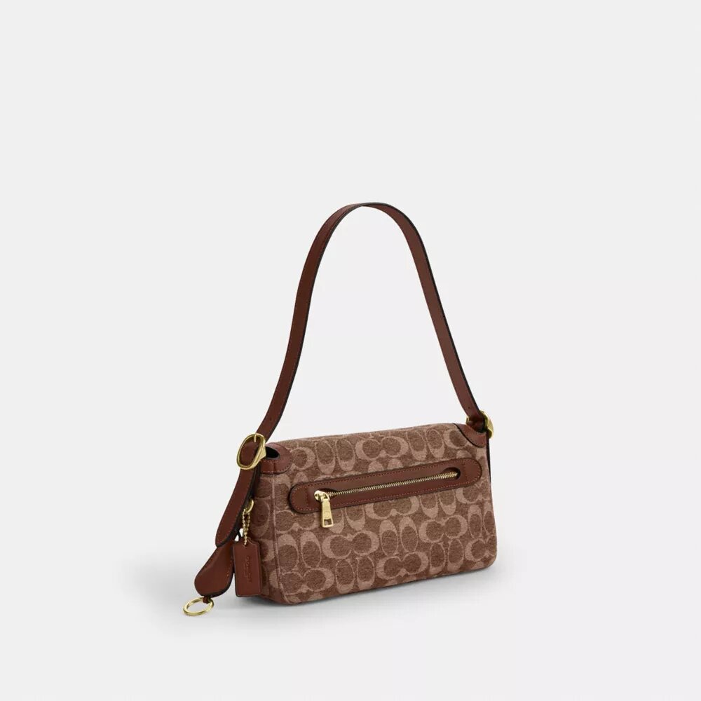 Petit sac porté épaule à rabat Etta en chenille emblématique