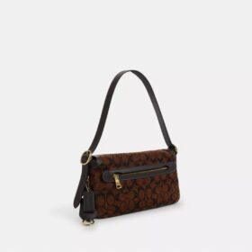 Petit sac porté épaule à rabat Etta en chenille emblématique