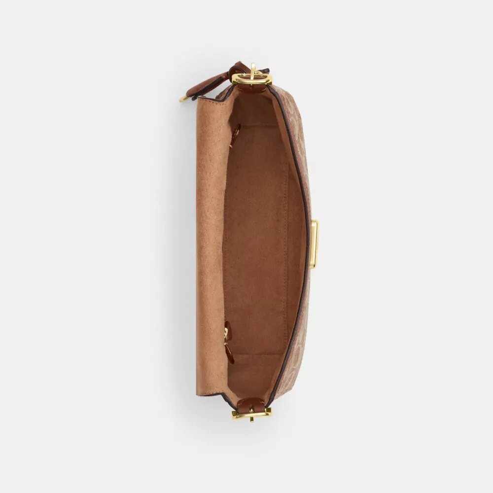 Petit sac porté épaule à rabat Etta en chenille emblématique