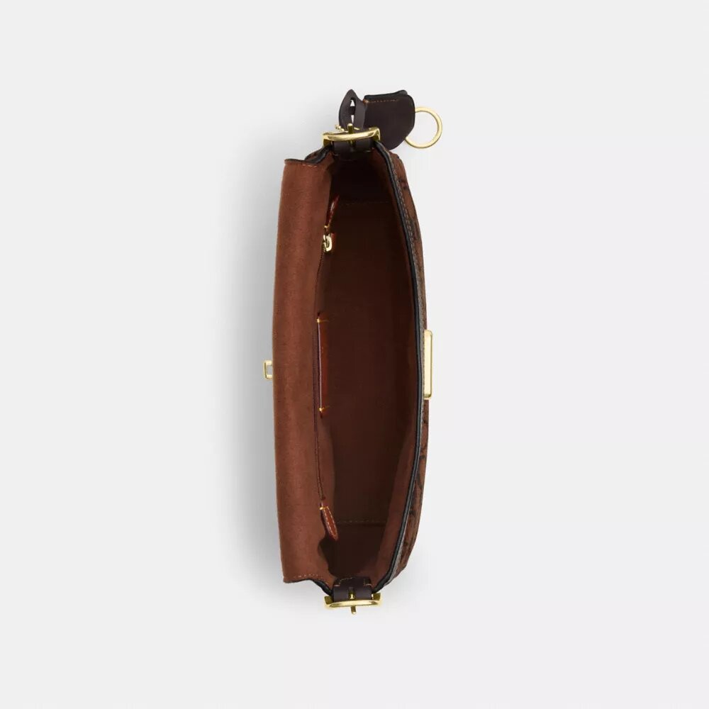 Petit sac porté épaule à rabat Etta en chenille emblématique