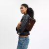 Petit sac porté épaule à rabat Etta en chenille emblématique