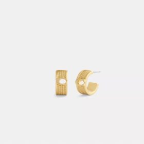 Petites boucles d’oreilles créoles texturées emblématiques