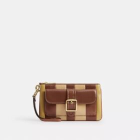 Pochette dragonne Ashton avec patchwork rayé