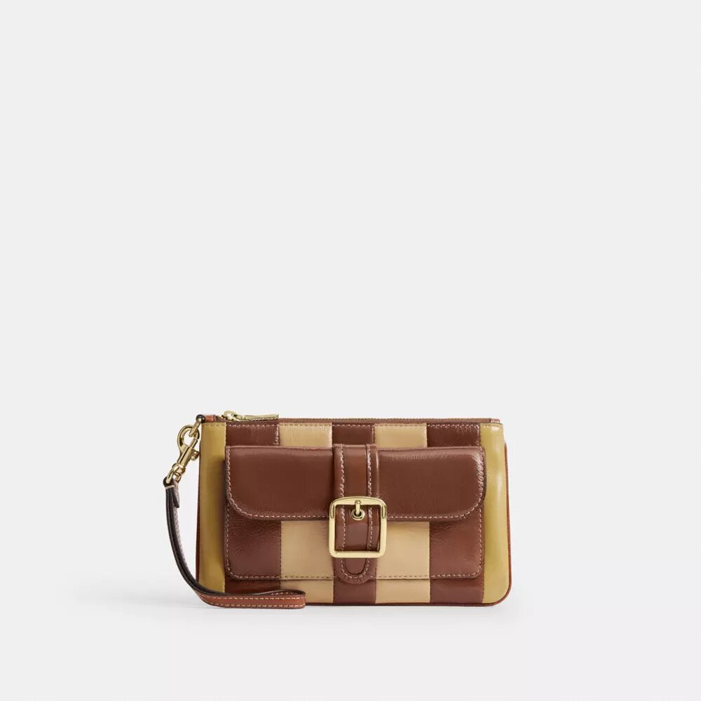 Pochette dragonne Ashton avec patchwork rayé