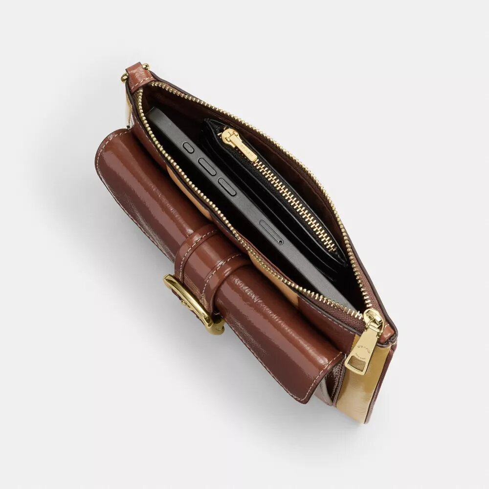 Pochette dragonne Ashton avec patchwork rayé