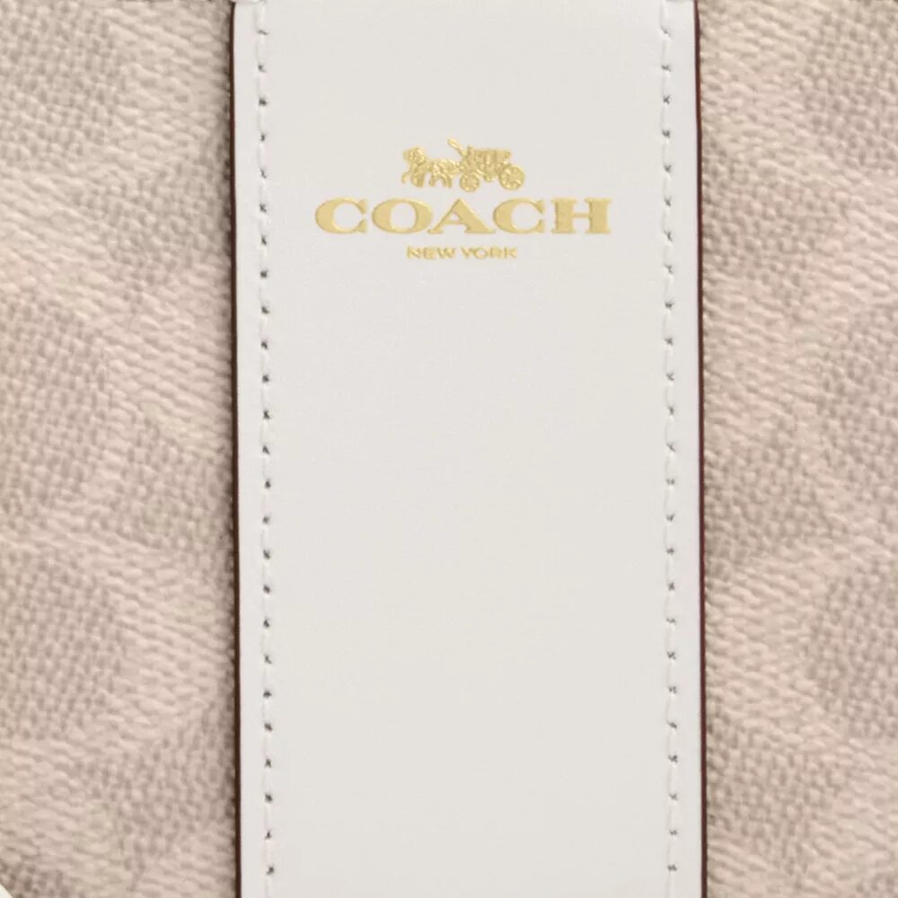 Pochette dragonne avec fermeture à glissière en coin en Signature Canvas à rayures