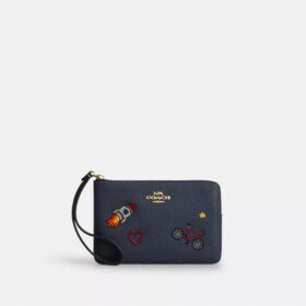 Pochette dragonne à fermeture éclair d'angle
