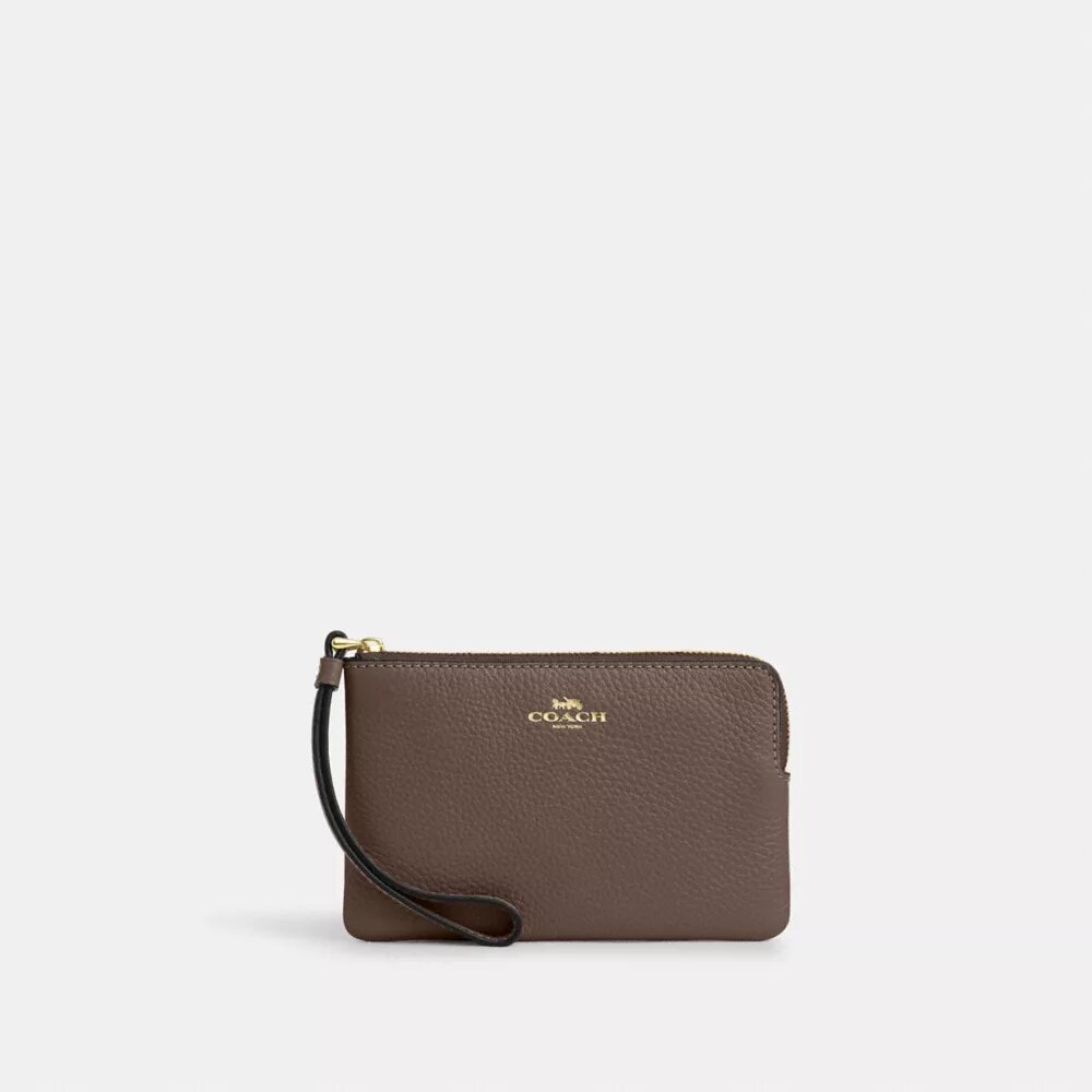 Pochette dragonne à fermeture éclair d'angle