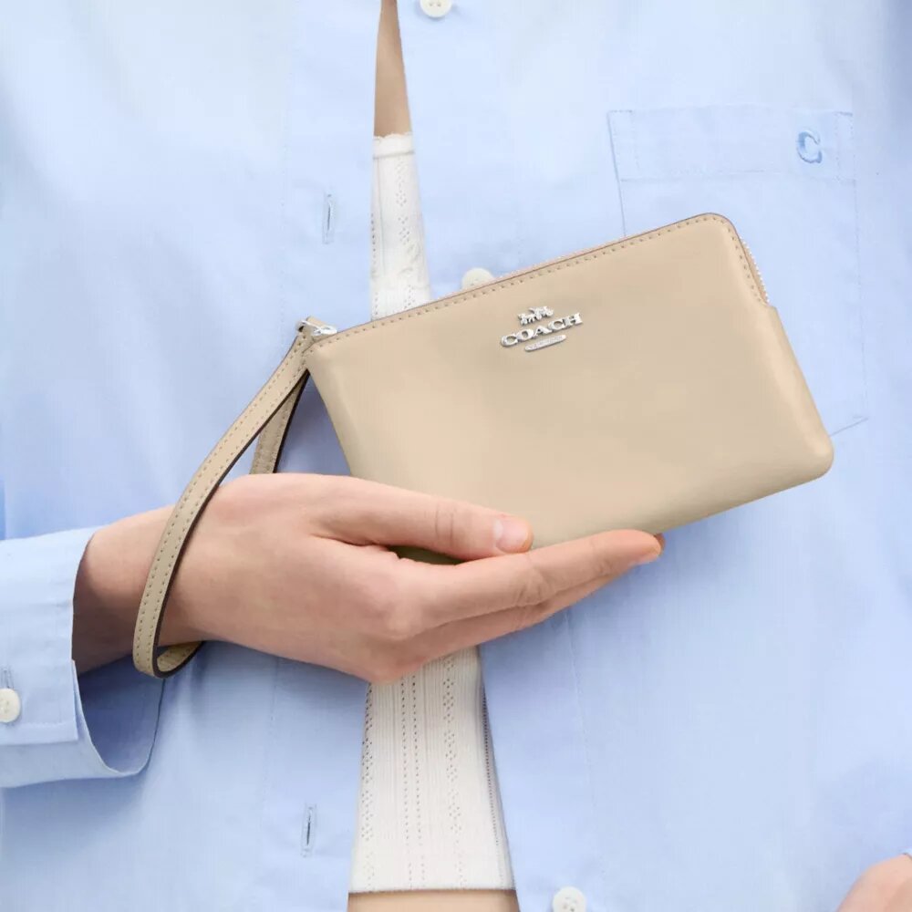 Pochette dragonne à fermeture éclair d'angle