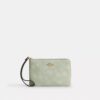 Pochette dragonne à fermeture éclair d'angle avec imprimé floral