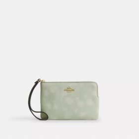 Pochette dragonne à fermeture éclair d'angle avec imprimé floral
