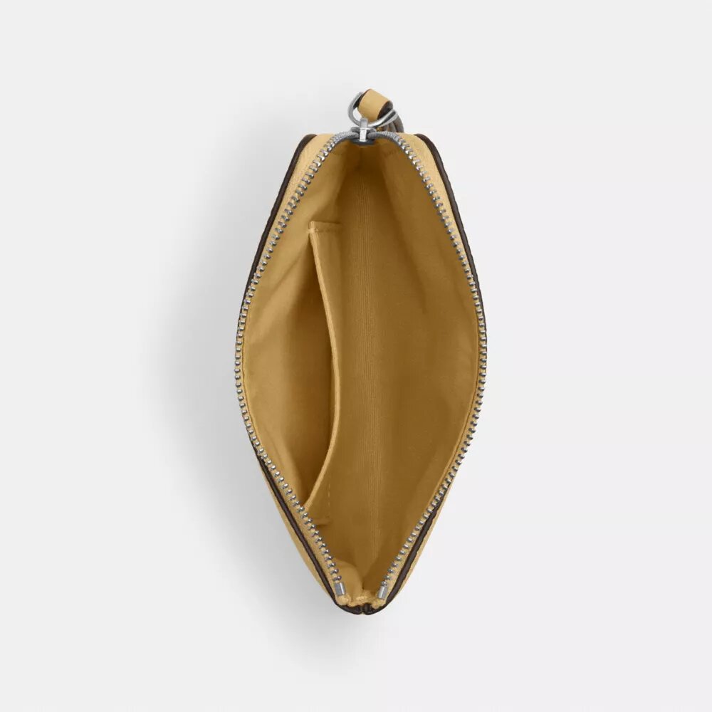 Pochette dragonne à fermeture éclair d'angle avec imprimé floral