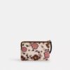 Pochette dragonne à fermeture éclair d'angle avec imprimé floral
