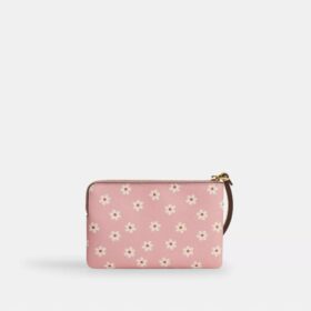Pochette dragonne à fermeture éclair d’angle avec imprimé floral