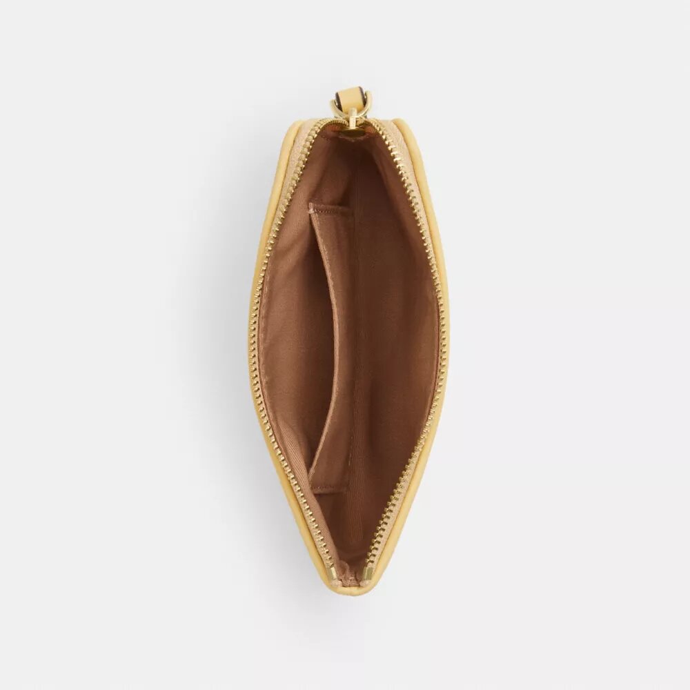 Pochette dragonne à fermeture éclair d'angle avec imprimé floral