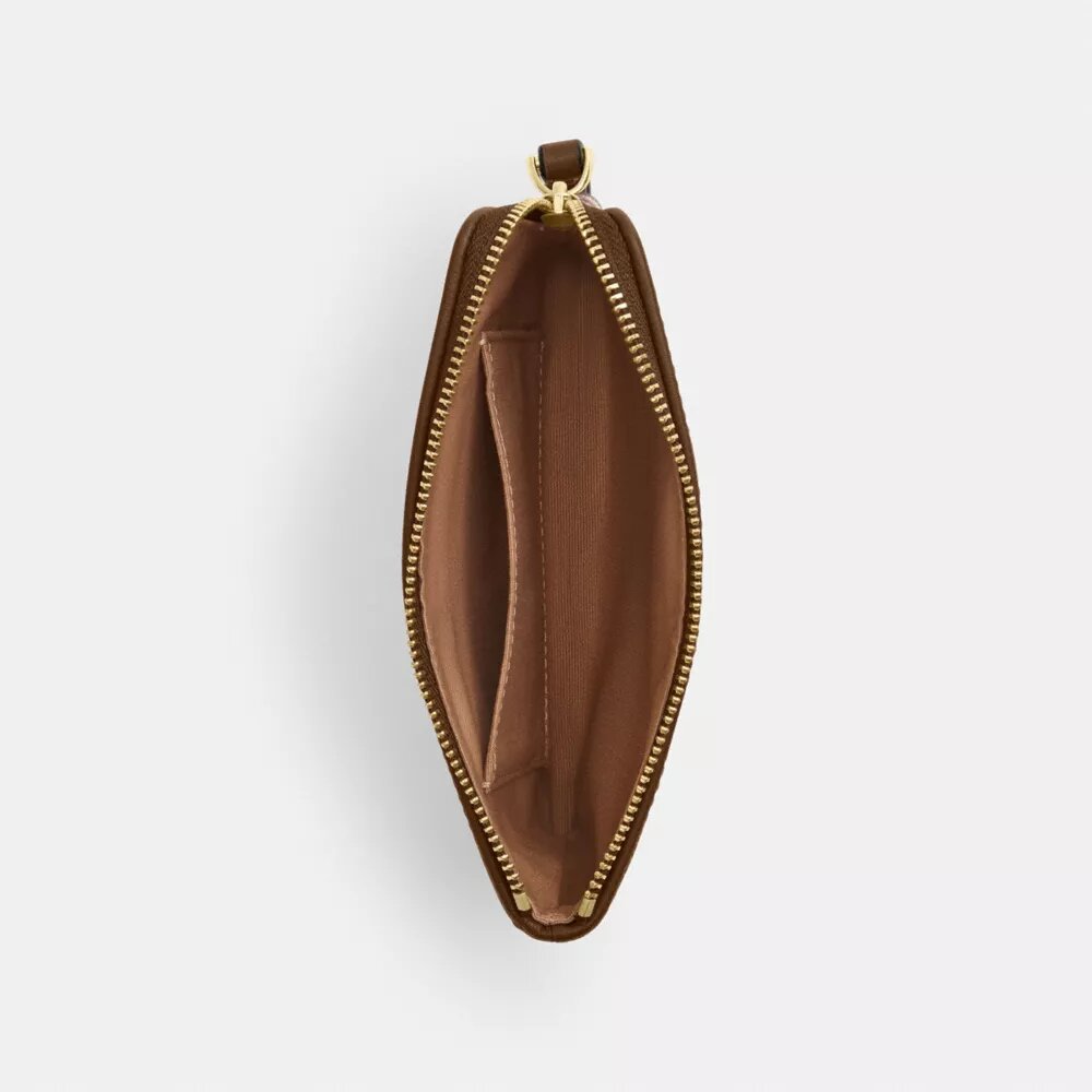 Pochette dragonne à fermeture éclair d'angle avec imprimé floral